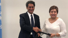 (L) IRENA's director-general Francesco La Camera and (R) UNFCCC executive secretary Patricia Espinosa. Image: IRENA